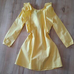 Zara Yellow Open Back Ruffle Dress